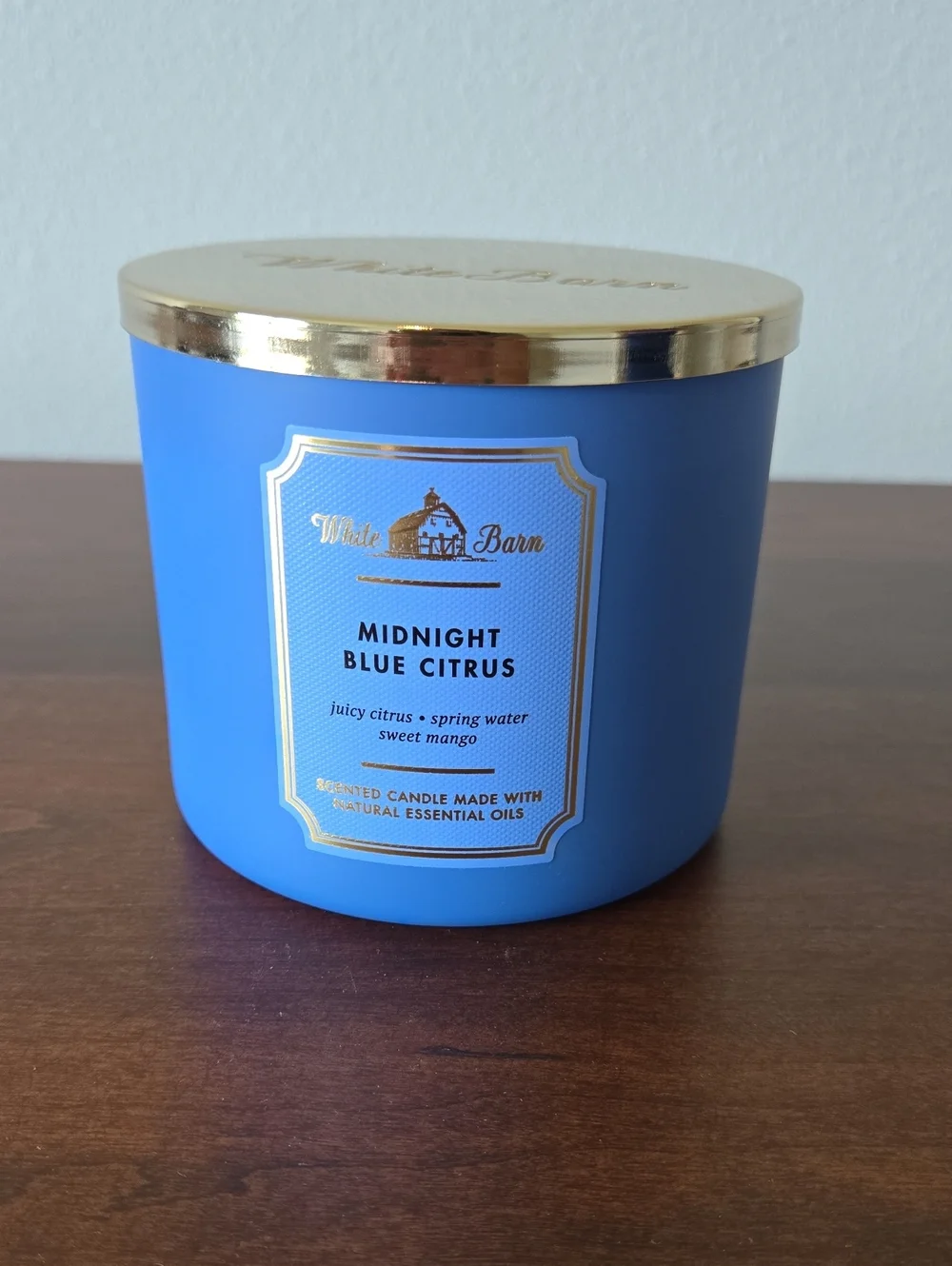 White Barn Midnight Blue Citrus Scented Candle - Blue & Gold